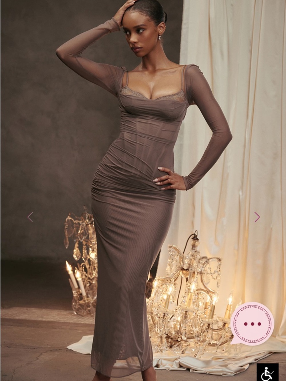 House of CB KATARINA Smoke Grey Maxi Dress